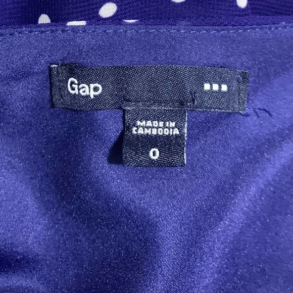 Gap Dress Women's Size 0 Blue White Polka Dot Sleeveless Casual Zip Up - Picture 5 of 8